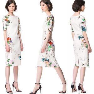 Zara floral sheath dress